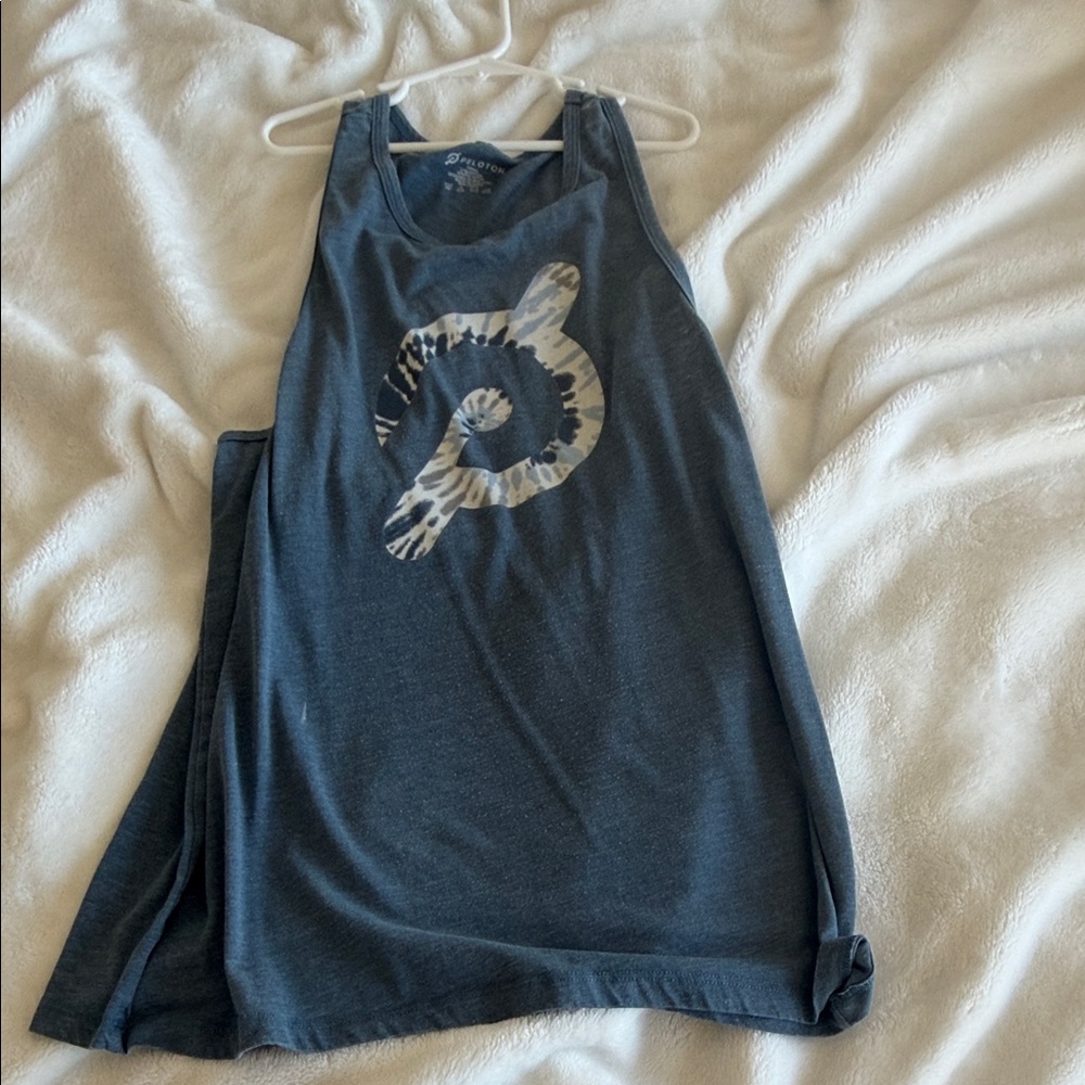 Peloton Navy Blue Tie-Dye Logo Tank Top